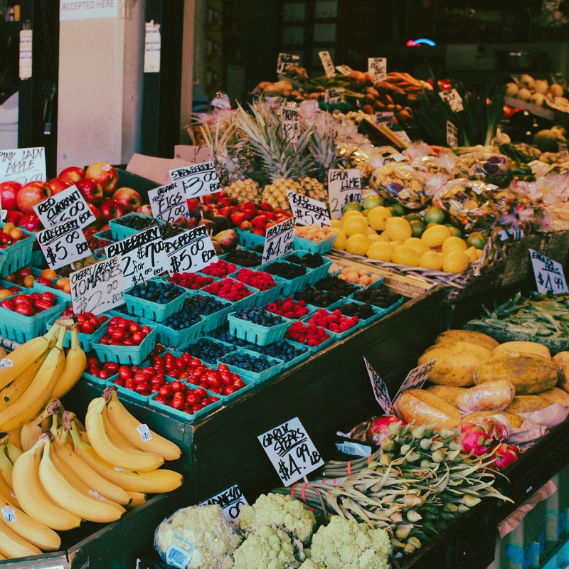 Close up of fruit at farmers market